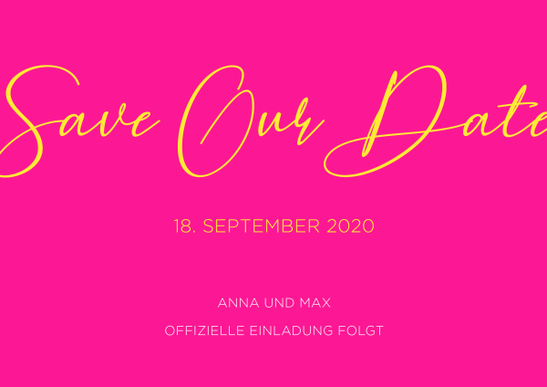 Save Our Date – Pink